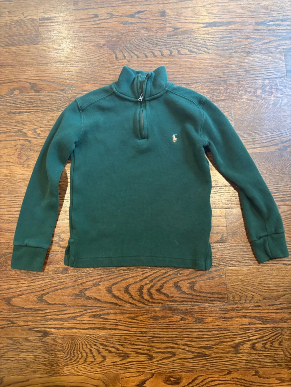 Polo by Ralph Lauren Green Half-Zip Sweater with Embroidered Pony